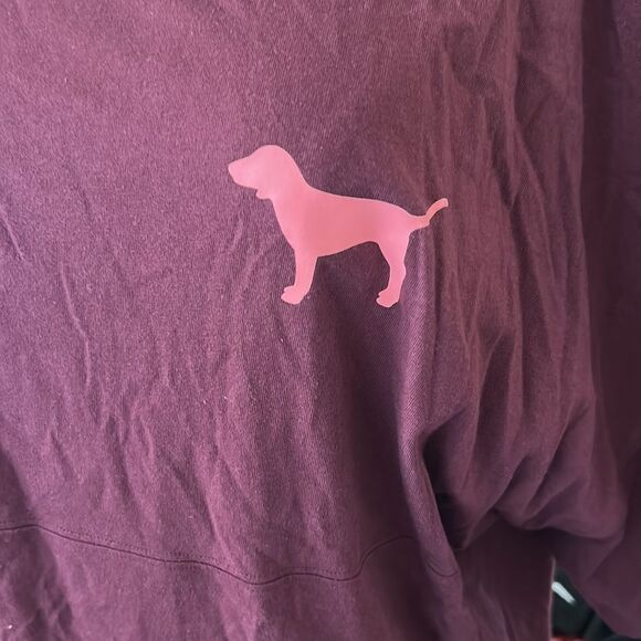 Victoria's Secret PINK Oversized
Dog Cotton T Shirt, Size Large, Maroon, NWT - Picture 2 of 11
